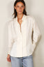 RÓHE - Blouse - Shaped Tuxedo Silk Shirt - Cream