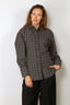 Rohe - Blouse - Shaped Check Shirt - Black / Brown Check