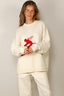 Tibi - Sweater - Soft Wool Ski Sweater Crewneck Easy Pullover - Ivory Multi