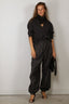 RÓHE - Broek - Balloon Track Pants - Dark Grey Melange