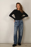 Tibi - Top - Ribbed Sweater Crewneck Pullover - Navy