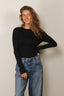 Tibi - Top - Ribbed Sweater Crewneck Pullover - Navy