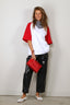 Tibi - T-Shirt - Perfect T Baseball T - Red Multi