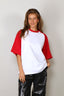 Tibi - T-Shirt - Perfect T Baseball T - Red Multi