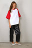Tibi - T-Shirt - Perfect T Baseball T - Red Multi