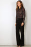 Ganni - Top - Printed Sheer Jersey Longsleeve - Black