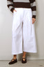 Tibi - Broek - Bio twill triple pleat cropped pant - Optic White