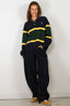 Ralph Lauren - Sweater - Striped Fleece Long Sleeve Polo Shirt - Navy Multi