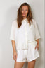 Forte_Forte - Blouse - Habotai Silk Half Sleeves Shirt - Butter