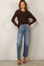 Tibi - Top - Ribbed Sweater Crewneck Pullover - Hickory Brown