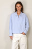 Denimist - Blouse - Bailey Cropped Shirt - Light Blue Stripe Oxford
