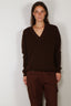 Tibi - Trui - Cardigan Stitch V Neck - Brown