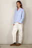 Denimist - Blouse - Bailey Cropped Shirt - Light Blue Stripe Oxford