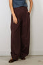 Tibi - Broek - Bio Twill Triple Pleat Pant - Plum