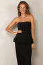 Rotate - Top - Peplum Bustier Top - Black