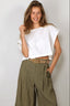 Suzie Kondi - Top - Kori Crop Top Linen - White