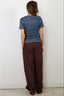 Tibi - Broek - Bio Twill Triple Pleat Pant - Plum