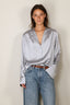Forte_Forte - Blouse - Silk Satin Shirt Without Scarf - Grey