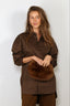 Tibi - Blouse - Eco Poplin Tailored Shirt - Brown