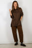 Tibi - Blouse - Eco Poplin Tailored Shirt - Brown