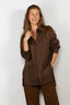 Tibi - Blouse - Eco Poplin Tailored Shirt - Brown