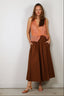 Forte_Forte - Rok - Cotton Popline Long Skirt - Chocolate