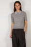 Forte_Forte - Top - Wool Cashmere Gauze Half Sleeves Polo Knit - Calcedonio