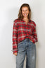 R13 - Blouse - Shredded Seam Shirt - Red Black Plaid