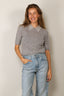 Forte_Forte - Top - Wool Cashmere Gauze Half Sleeves Polo Knit - Calcedonio