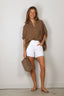 SoSue - Blouse - Cowboy Button Linen - Soft Brown