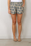 R13 - Short - Reversible Elastic Waist Short - Blue Paisley Indigo On White Floral