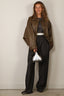 RÓHE - Jacket - Leather Blouson Jacket - Taupe