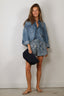 R13 - Short - Reversible Elastic Waist Short - Blue Paisley Indigo On White Floral