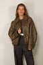 RÓHE - Jacket - Leather Blouson Jacket - Taupe