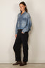 R13 - Blouse - Cropped Denim Shirt -  Brindley