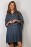 Denimist - Jurk - Oversized Cuffed Shirtdress - Seymour Indigo