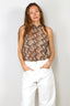 Nili Lotan - Top - Alla Halterneck - Stone / Brown Snake Print