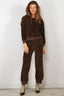 Suzie Kondi - Broek - Tosk High Waist Harem Pants Velour - Walnut