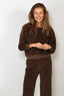 Suzie Kondi - Top - Saba Raglan Velouw - Walnut