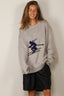 Tibi - Sweater - Soft Wool Ski Sweater Crewneck Easy Pullover - Heather Grey