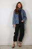 Tibi - Jacket - Classic Denim Moto Bomber - Classic Blue