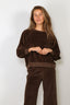 Suzie Kondi - Sweater - Samos Oversize Sweatshirt Velour - Walnut