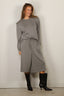 Tibi - Sweater - Feather Weight Viscose Removable Shoulderpad Long - Grey