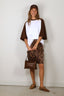 Tibi - T-Shirt - Perfect T Baseball T - Brown Multi