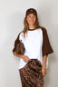 Tibi - T-Shirt - Perfect T Baseball T - Brown Multi