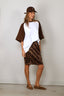 Tibi - T-Shirt - Perfect T Baseball T - Brown Multi