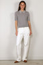 Forte_Forte - Top - Wool Cashmere Gauze Half Sleeves Polo Knit - Calcedonio