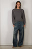 RÓHE - Sweater - Statement Shoulder Crewneck - Mid Grey Melange