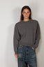 RÓHE - Sweater - Statement Shoulder Crewneck - Mid Grey Melange