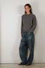 RÓHE - Sweater - Statement Shoulder Crewneck - Mid Grey Melange